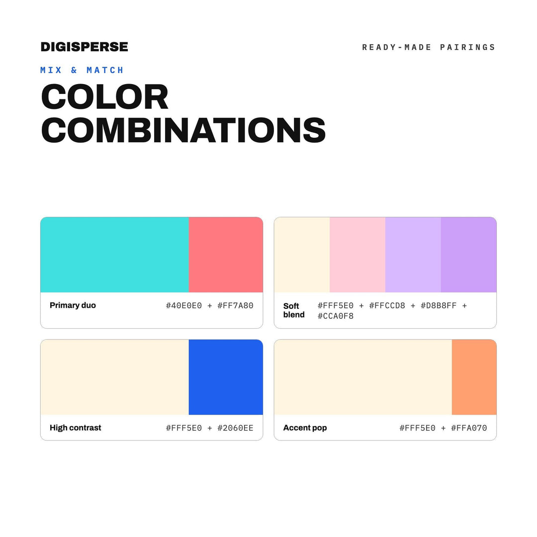 Gradient Mesh Color Palette | 30 Colors | Hex RGB CMYK | Color Guide | Procreate Swatches + ASE | Digital Download