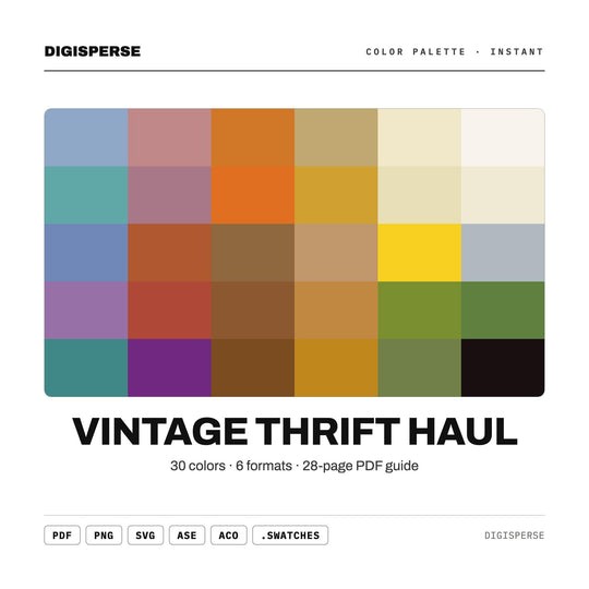 Vintage Thrift Haul Color Palette | 30 Autumnal Tones (Procreate, ASE) (Digital Download)