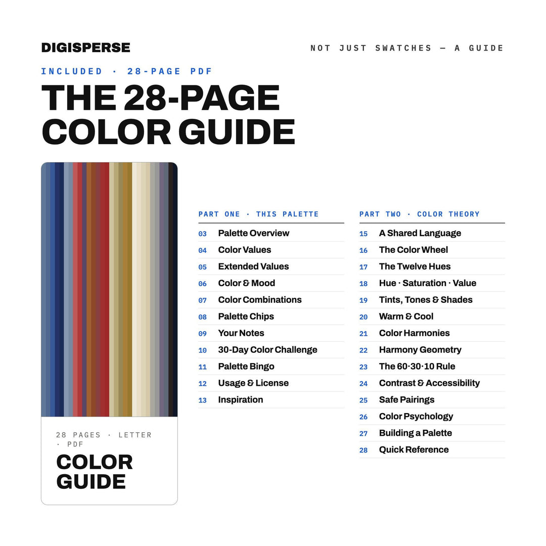 Old Glory Weathered Color Palette | 30 Procreate Swatches, Hex, RGB, CMYK, ASE (Digital Download)