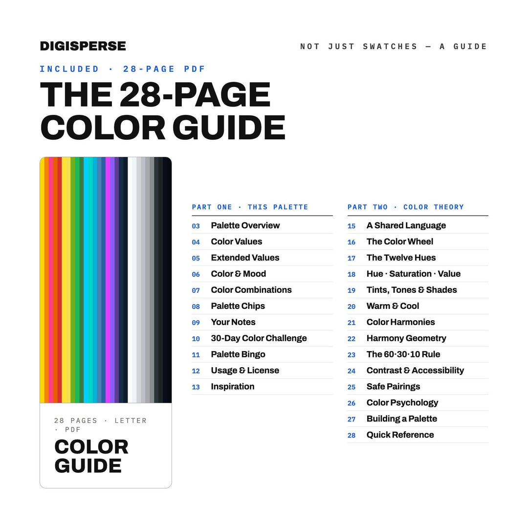 Retro Futurism Color Palette | 30 Colors | Hex RGB CMYK | Color Guide | Procreate Swatches + ASE | Digital Download