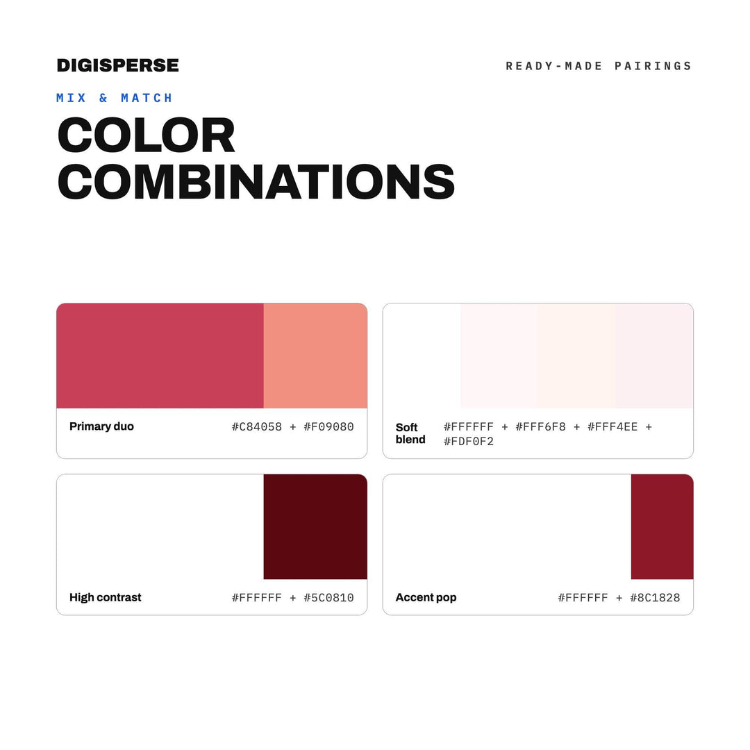 Rose Petal Tea Color Palette | 30 Colors | Hex RGB CMYK | Color Guide | Procreate Swatches + ASE | Digital Download