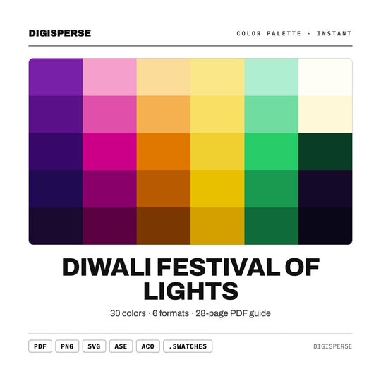 Vibrant Gold Color Palette for Diwali Celebration Art and Indian Festival Branding, 30 Marigold Glow Hues, Procreate Swatches