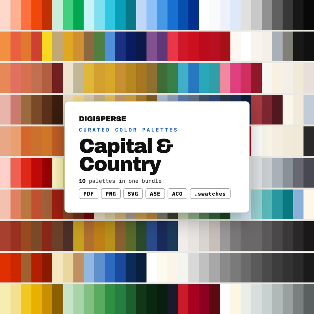 Federal Blue Color Scheme Pack, 10 Capital and Country Palettes for Government Branding, Law Office Decor and Political Design