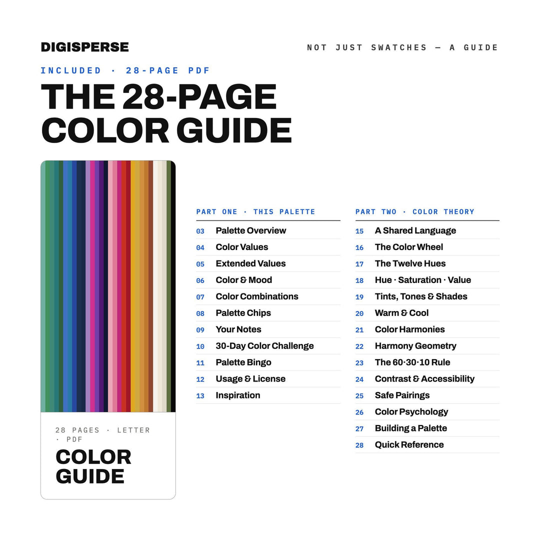 Ink Marbling Color Palette | 30 Colors | Hex RGB CMYK | Procreate Swatches + ASE | Digital Download
