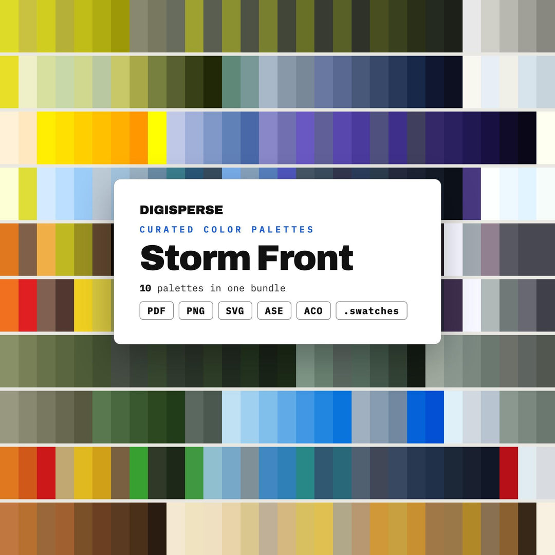 Moody Sky Color Scheme Collection, 10 Storm Front Palettes for Dramatic Branding, Weather Art and Cinematic Moodboards