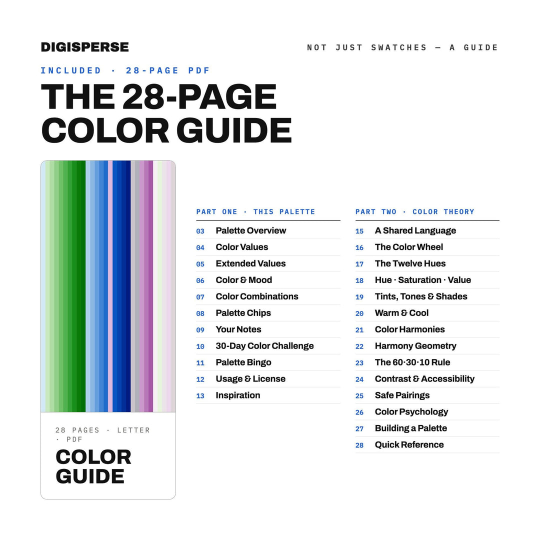 April Showers Color Palette | 30 Colors | Hex RGB CMYK | Color Guide | Procreate Swatches + ASE | Digital Download