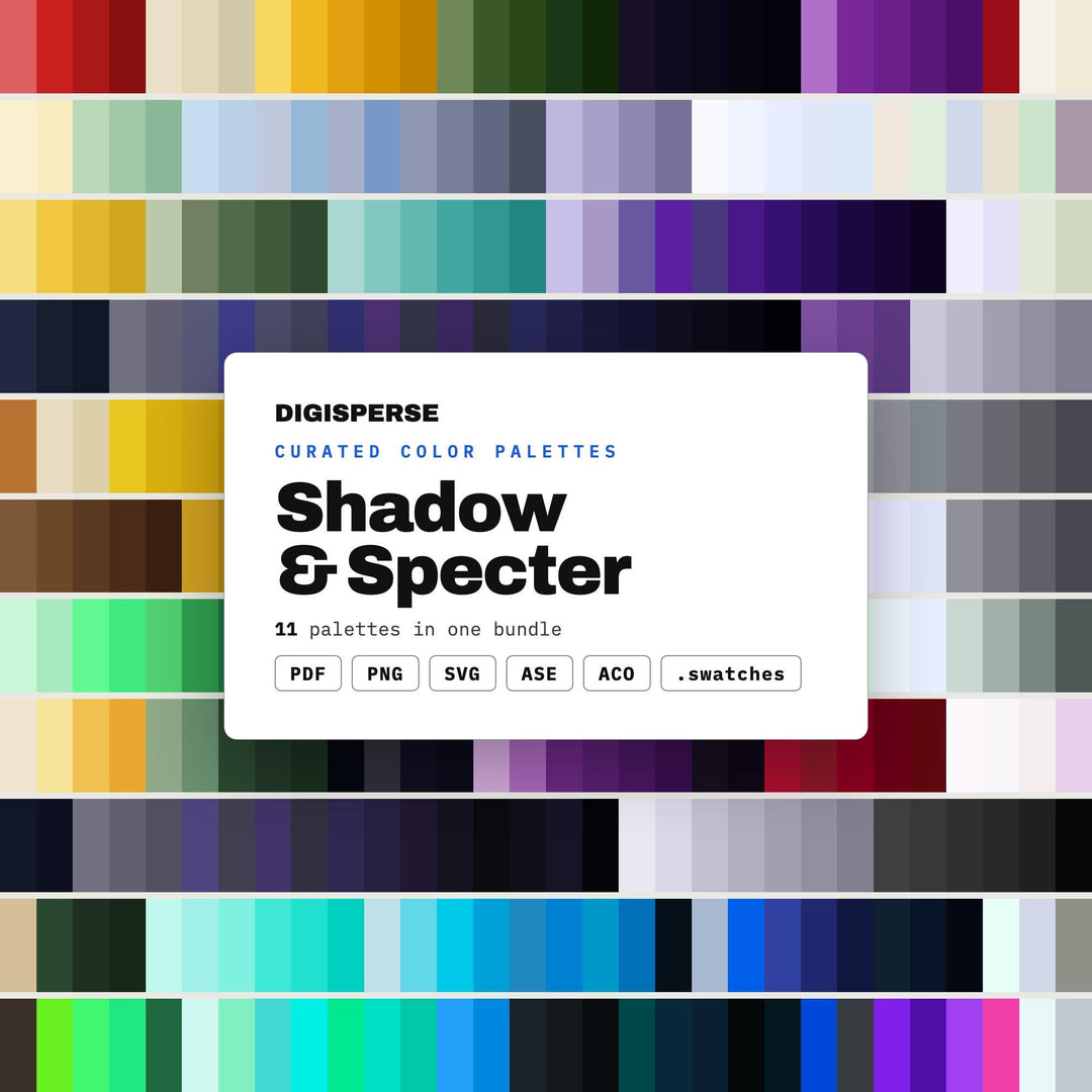 Dark Gothic Color Scheme Bundle, 11 Shadow and Specter Palettes for Horror Book Covers, Haunted Art and Macabre Event Decor