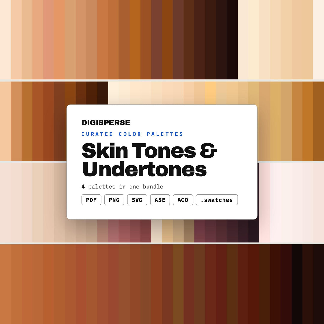 Skin Tone Color Palette Bundle for Portrait Artists | 4 Palettes, 120 Swatches | Procreate, Photoshop & Illustrator | Digital Download