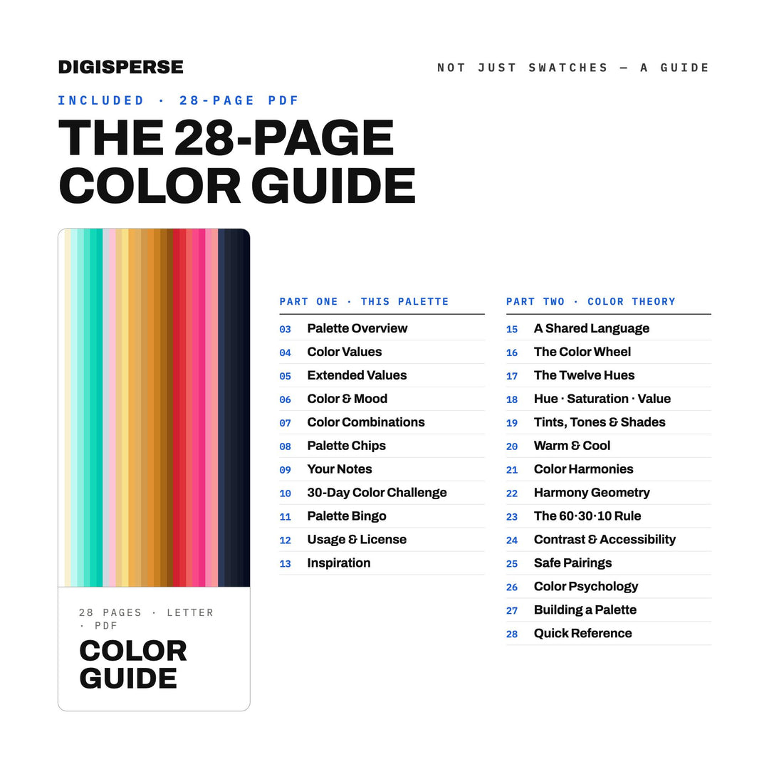 Havana Nights Color Palette | 30 Procreate Swatches, HEX, RGB, CMYK (Digital Download)