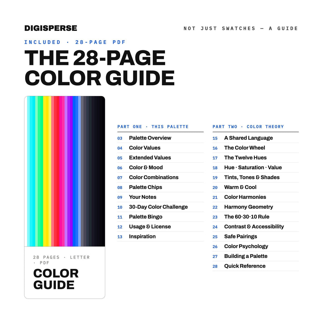 Hong Kong Neon Color Palette | 30 Procreate Swatches, ASE Guide (Digital Download)