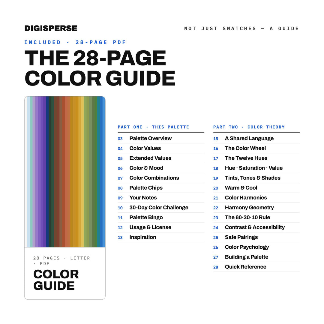 America the Beautiful Landscape Color Palette | 30 Colors | Hex RGB CMYK | Procreate Swatches + ASE | Digital Download