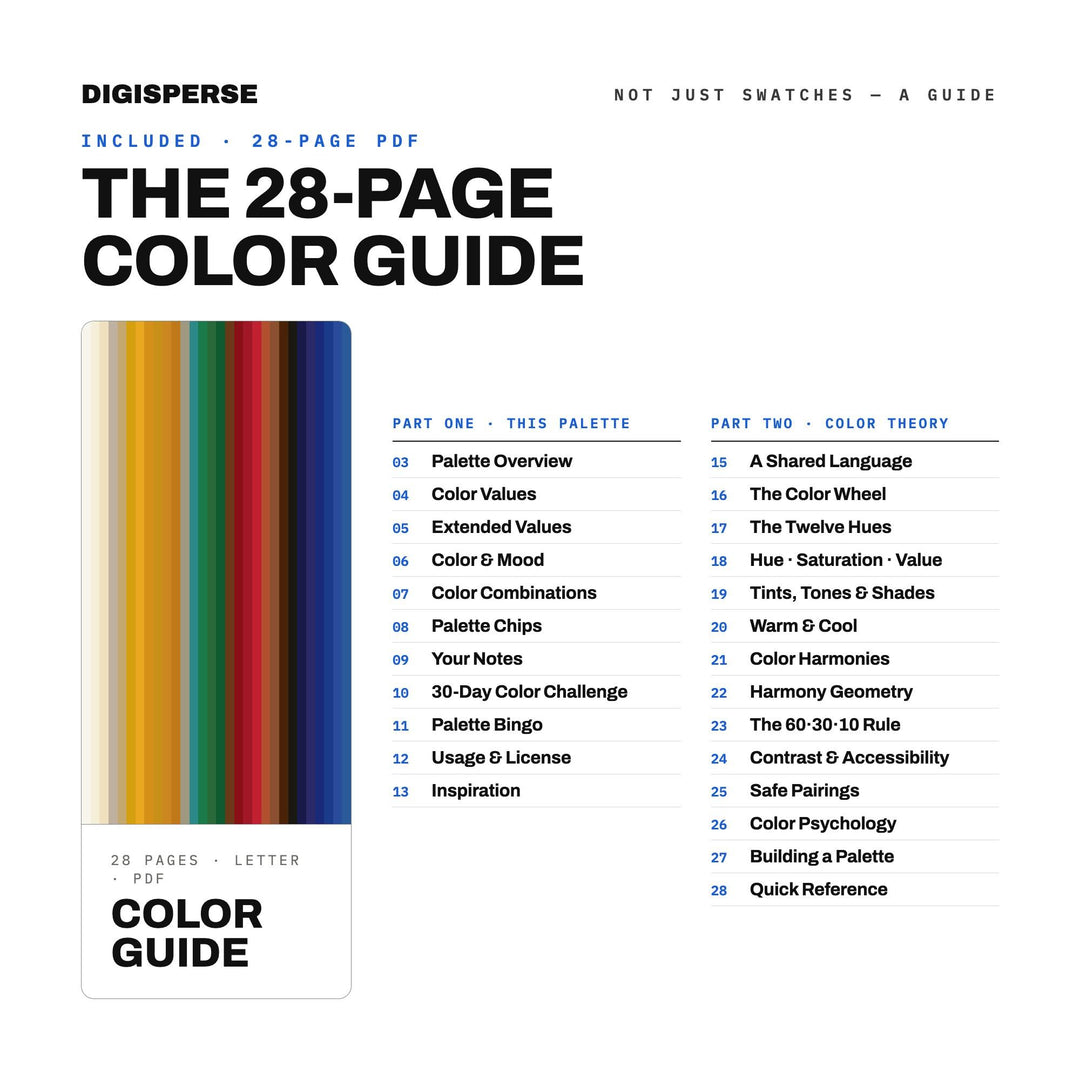Golden Age Of Islam Color Palette | 30 Colors | Hex RGB CMYK | Color Guide | Procreate Swatches + ASE | Digital Download