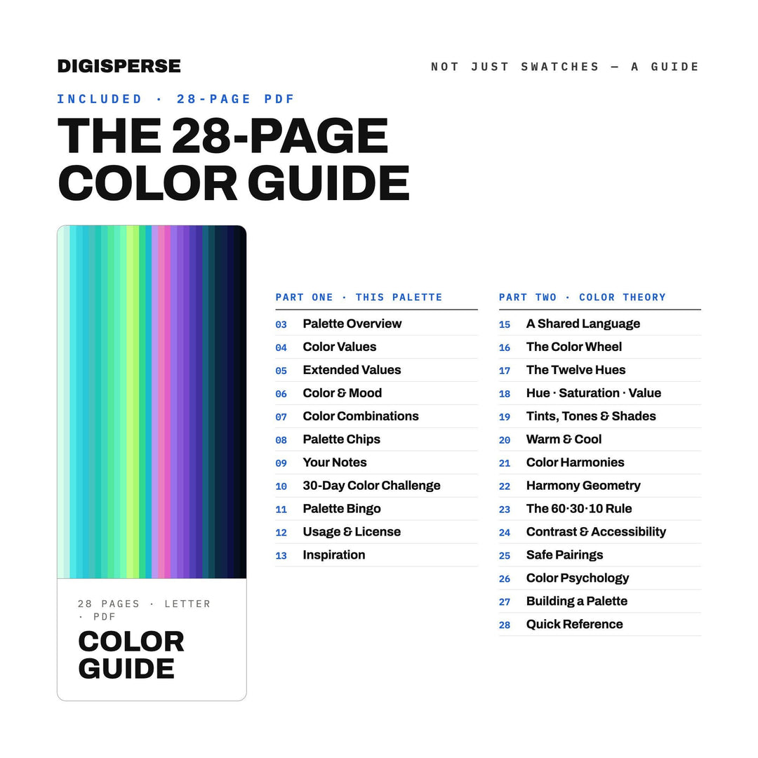 Northern Lights Color Palette | 30 Colors | Hex RGB CMYK | Color Guide | Procreate Swatches + ASE | Digital Download