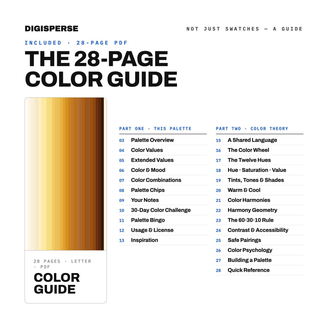 Butterscotch Color Palette | 30 Procreate Swatches (Digital Download - hex, rgb, cmyk, ase)
