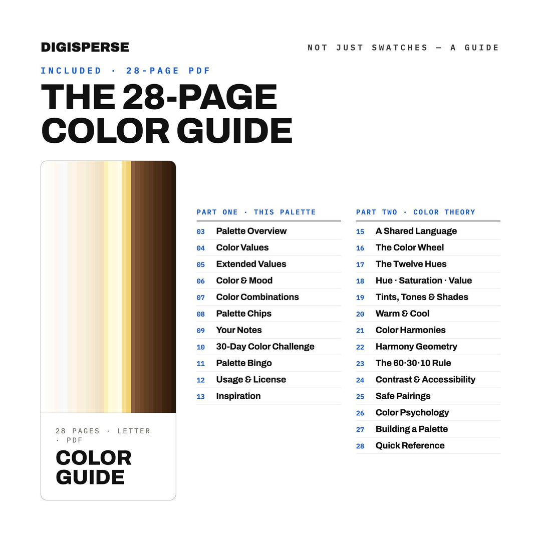 Vanilla Bean Color Palette | 30 Warm Food Inspired Colors (Digital Download)