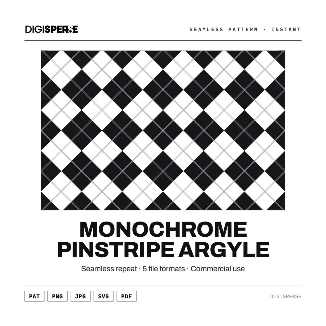 Black and White Argyle Pattern seamless pattern set — main preview