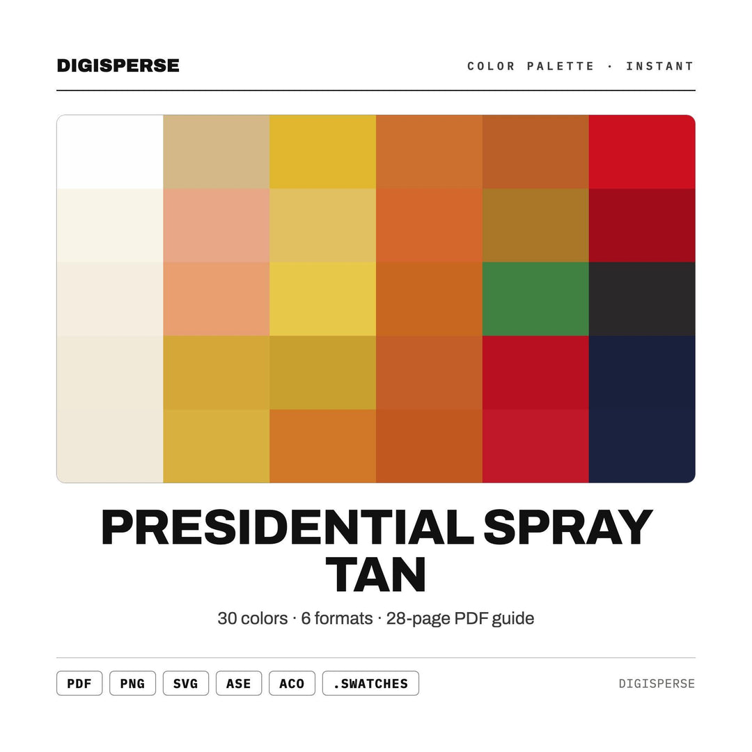 Presidential Spray Tan Color Palette | 30 Procreate Swatches (Digital Download)