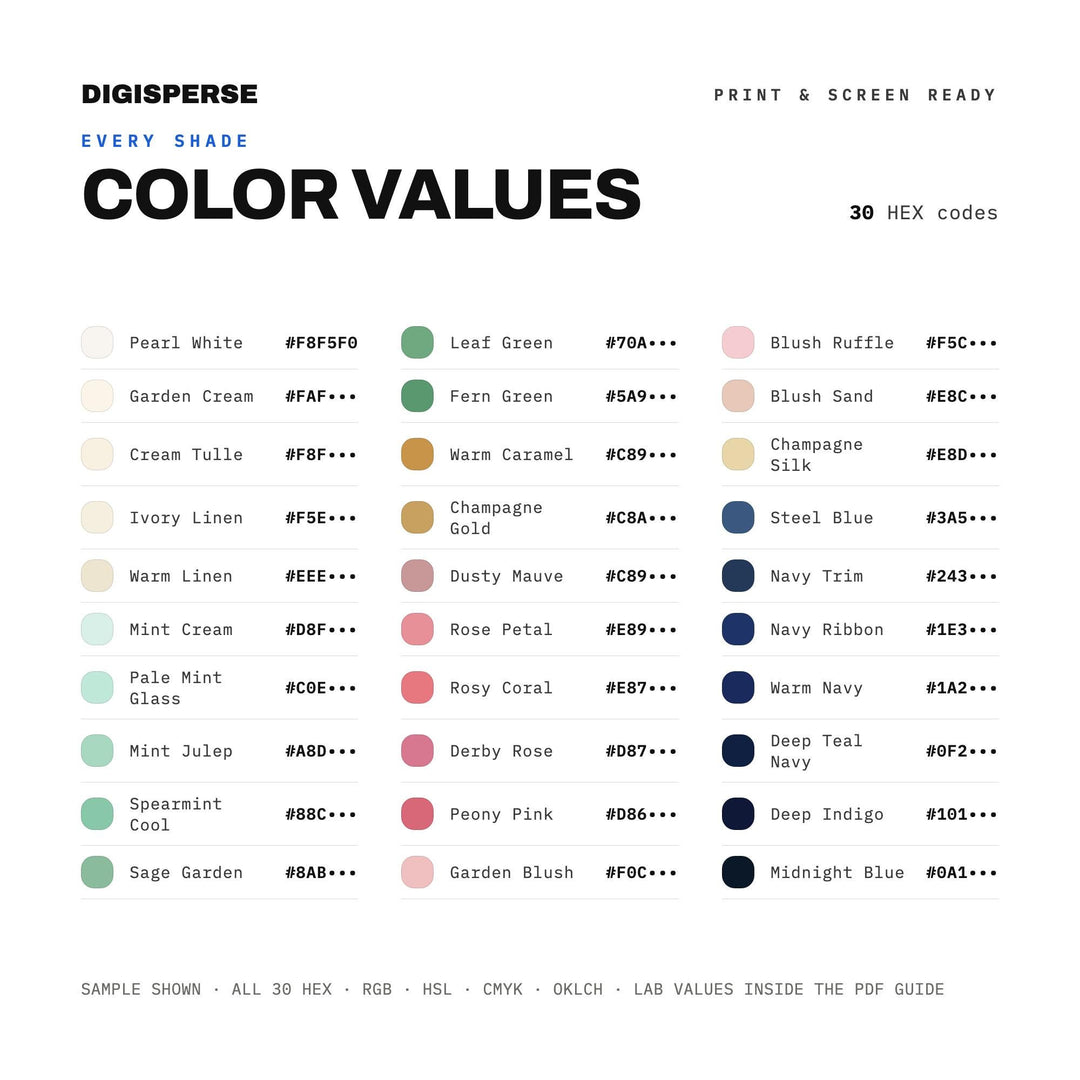 Elegant Pastel Color Palette for Kentucky Derby Art and Garden Party Branding, 30 Derby Hat Hues, Procreate Swatches