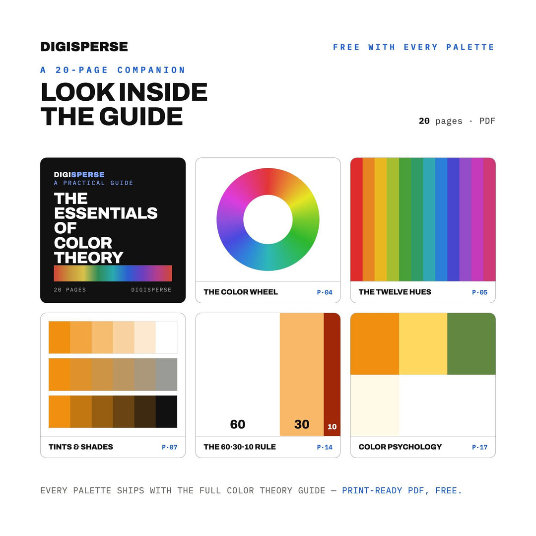 Clementine Color Palette | 30 Procreate Swatches, HEX, RGB, CMYK (Digital Download)