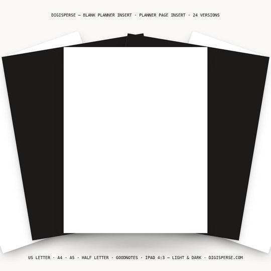 Blank printable planner insert — main preview