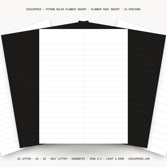 Pitman Ruled printable planner insert — main preview
