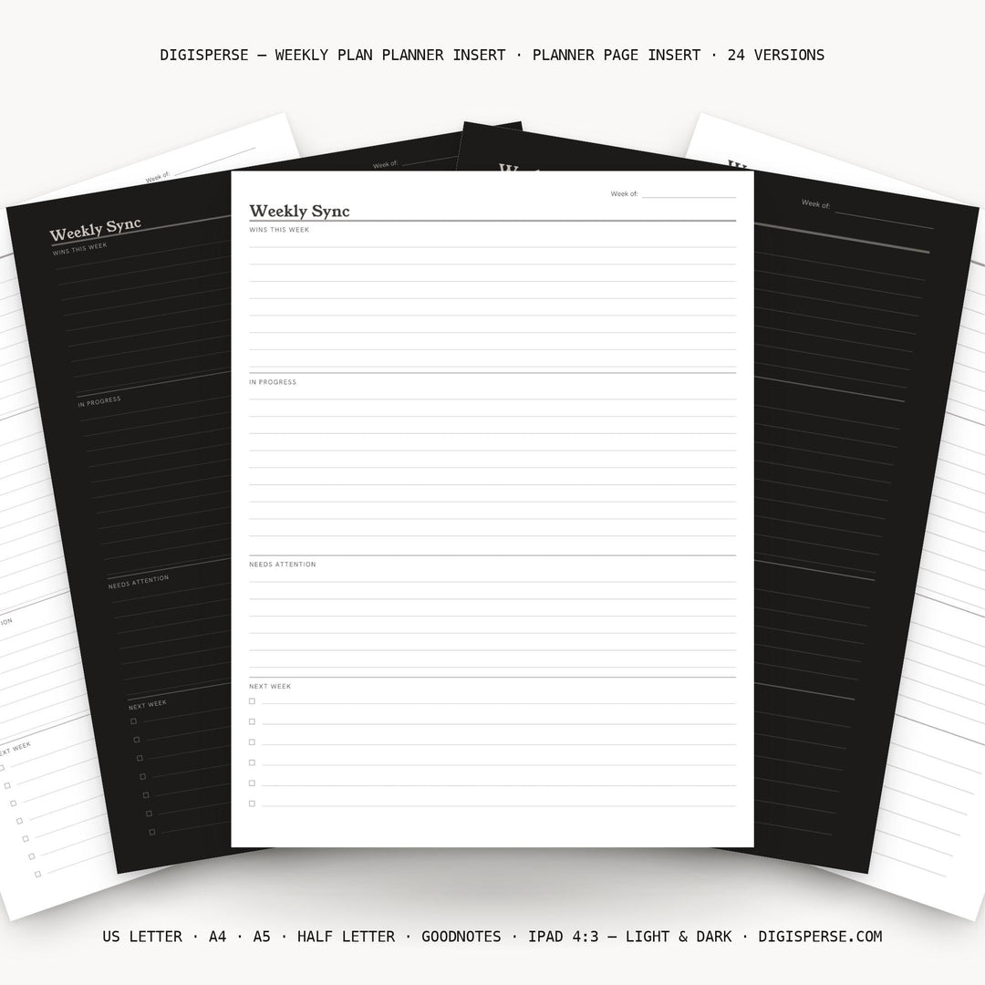Weekly Plan Planner Insert | Note Taking Page | GoodNotes iPad PDF | Digital Download