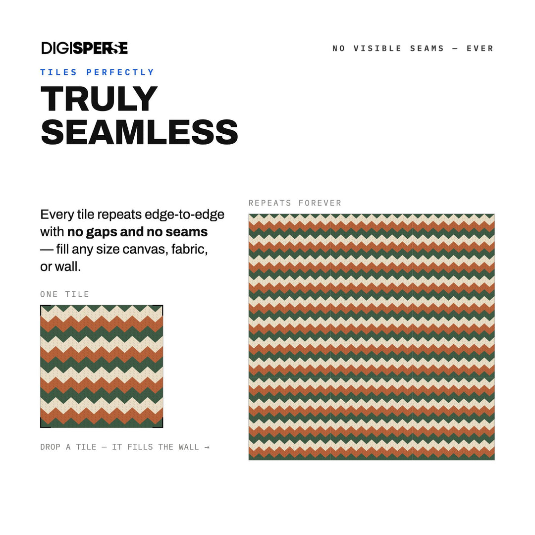 Pine Terracotta Chevron Knit seamless pattern set — preview image 4 of 8