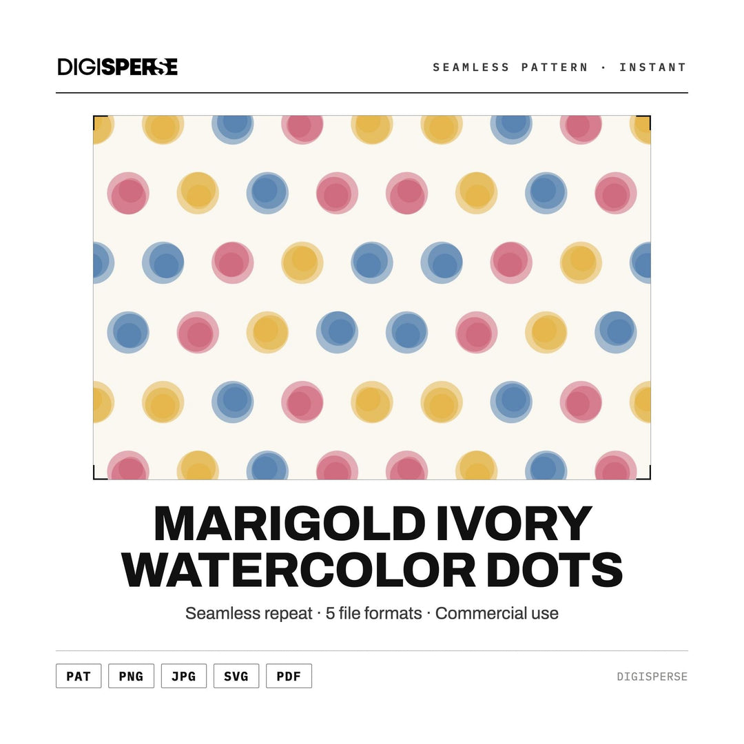 Marigold Ivory Watercolor Dots seamless pattern set — main preview