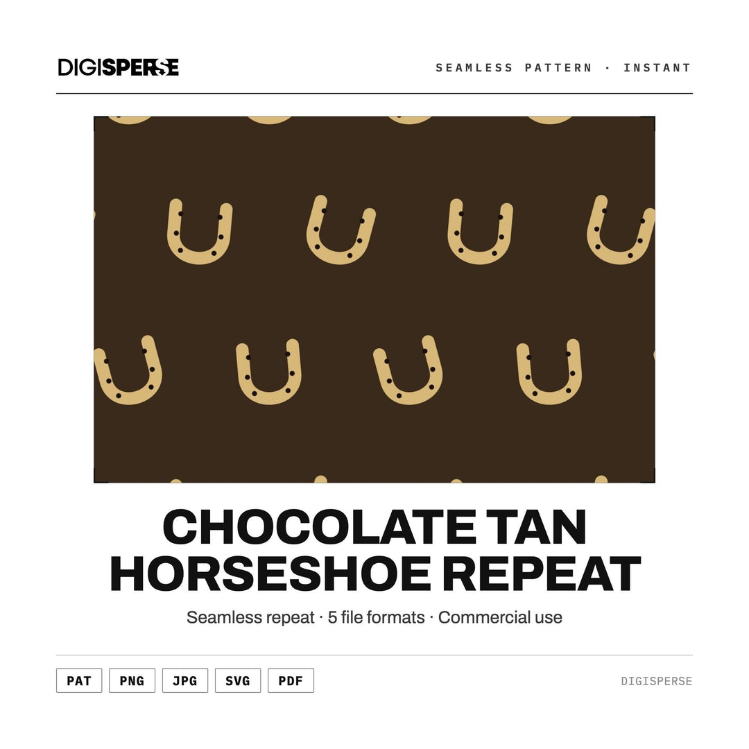 Chocolate Tan Horseshoe Repeat seamless pattern set — main preview