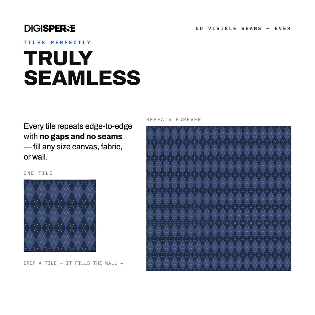 Navy Indigo Argyle seamless pattern set — preview image 4 of 8