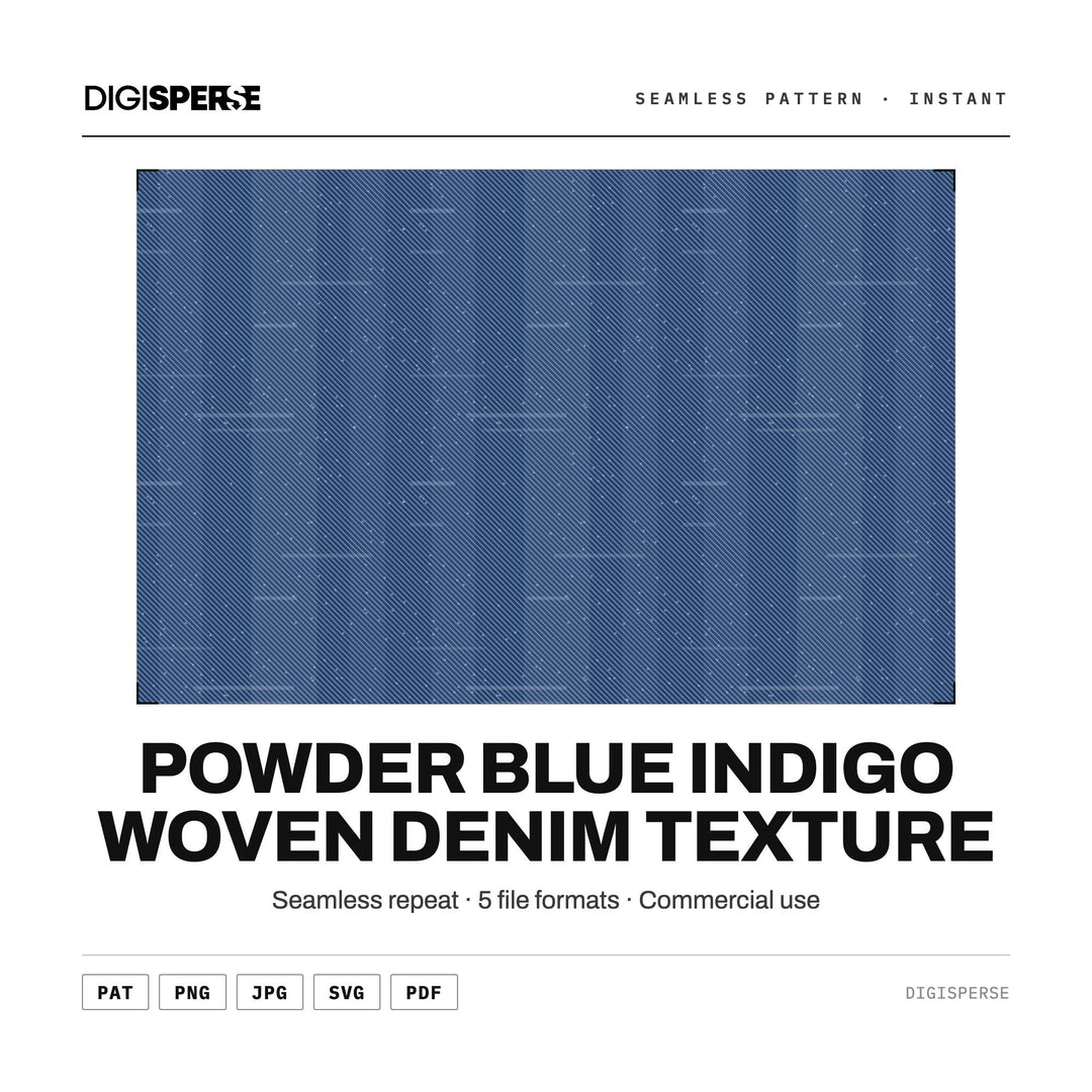 Powder Blue Indigo Woven Denim Texture seamless pattern set — main preview
