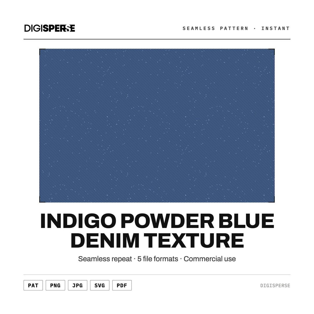 Indigo Powder Blue Denim Texture seamless pattern set — main preview