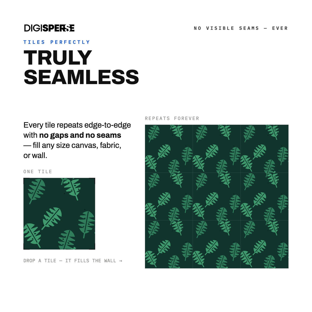 Seamless Digital Paper | Forest Emerald Monstera | Fabric Wallpaper | PNG SVG PDF
