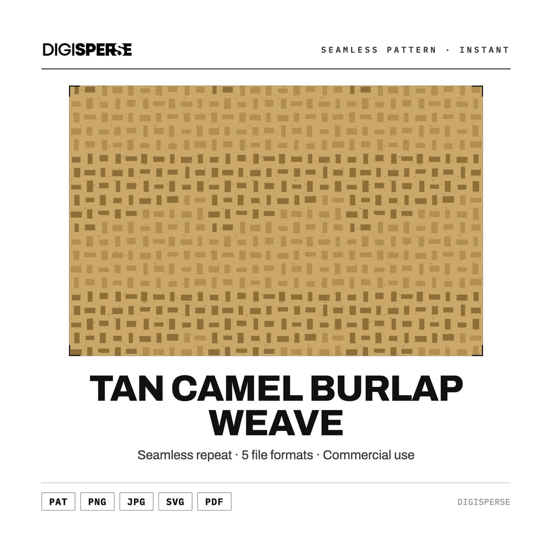 Surface Pattern Design | Tan Camel Burlap Weave | Digital Paper Fabric Wallpaper