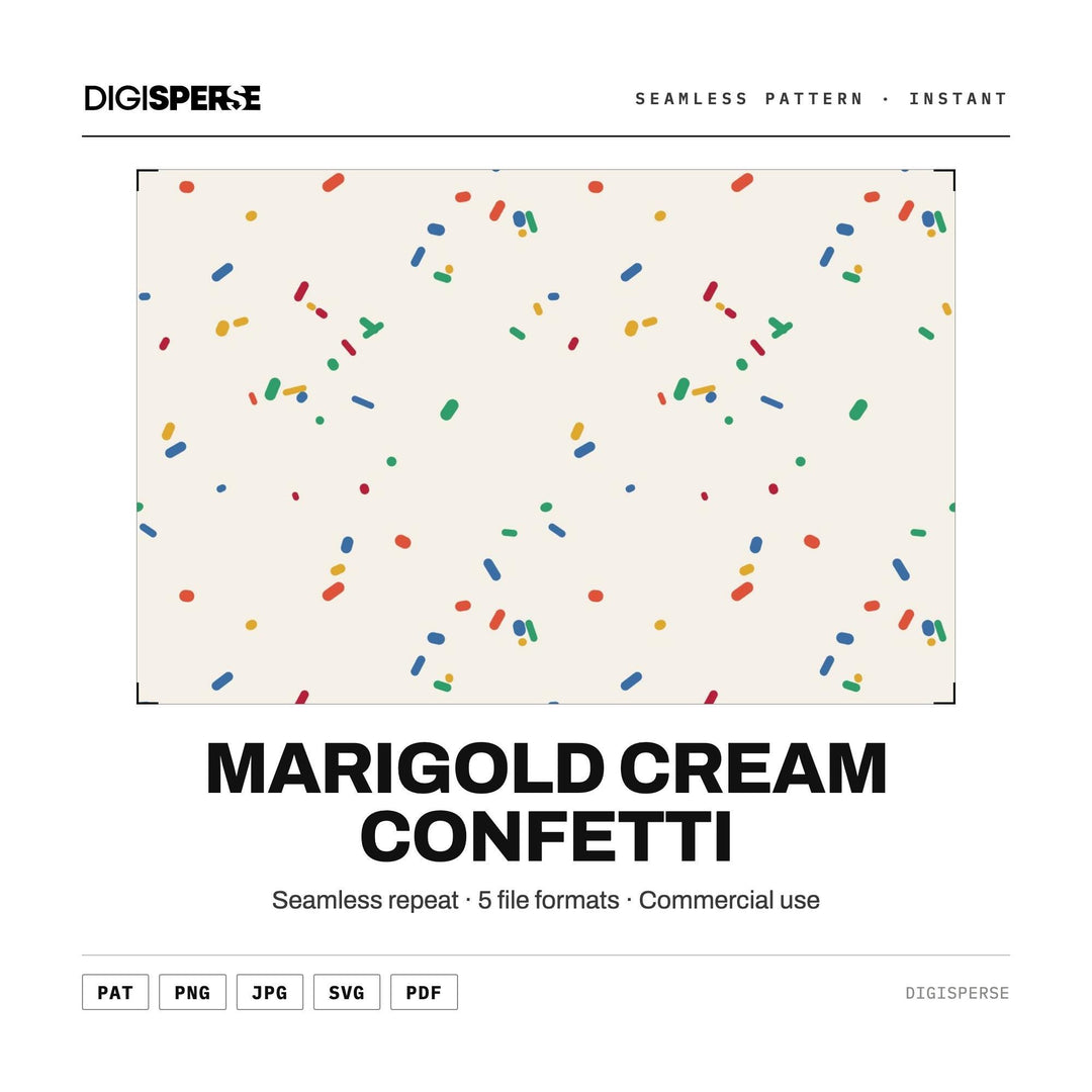 Seamless Digital Paper | Marigold Cream Confetti | Fabric Wallpaper | PNG SVG PDF