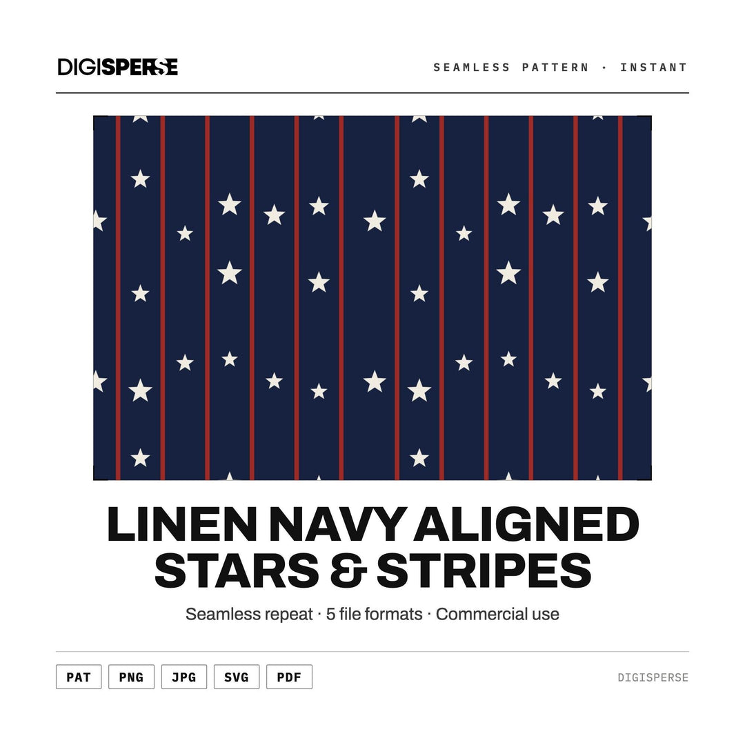 Digital Scrapbook Paper | Linen Navy Aligned Stars & Stripes | Fabric Wallpaper