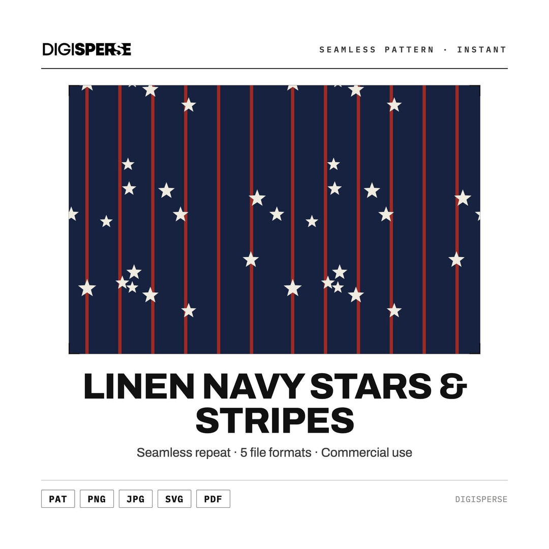Digital Scrapbook Paper | Linen Navy Stars & Stripes | Fabric Wallpaper