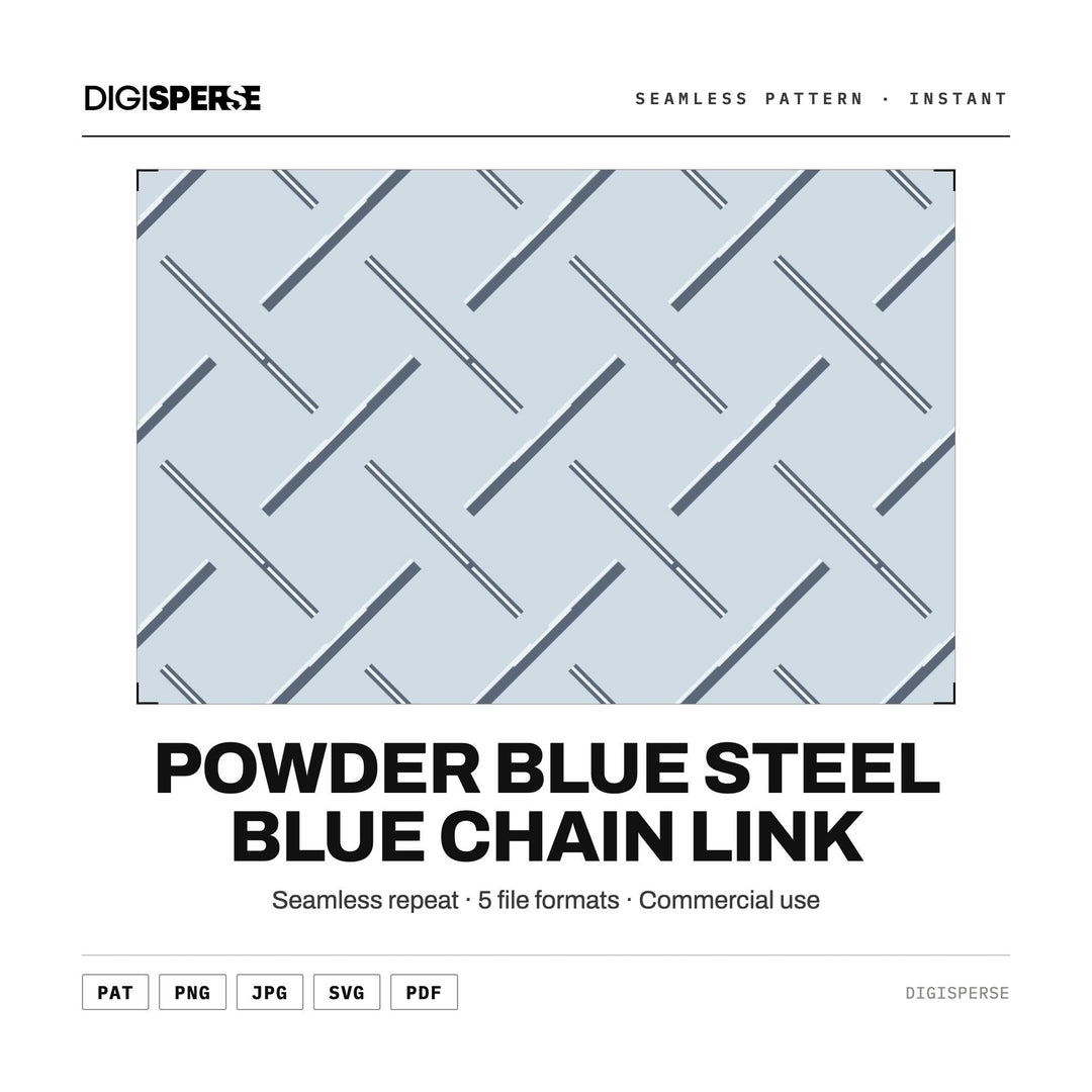 Seamless Pattern Svg | Powder Blue Steel Blue Chain Link | Digital Paper Fabric Wallpaper
