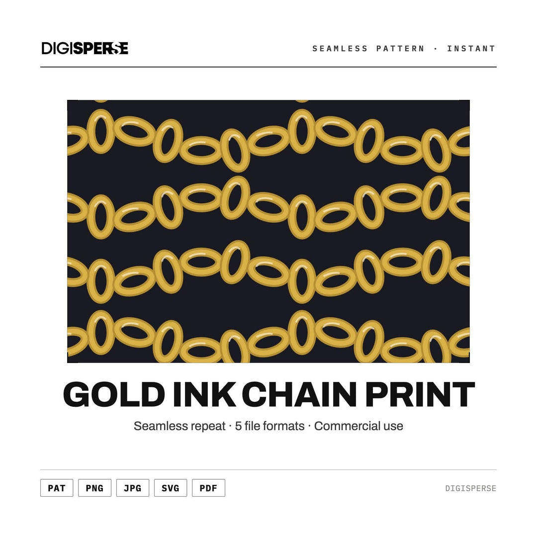 Digital Scrapbook Paper | Gold Ink Chain Print | Fabric Wallpaper | PNG SVG PDF