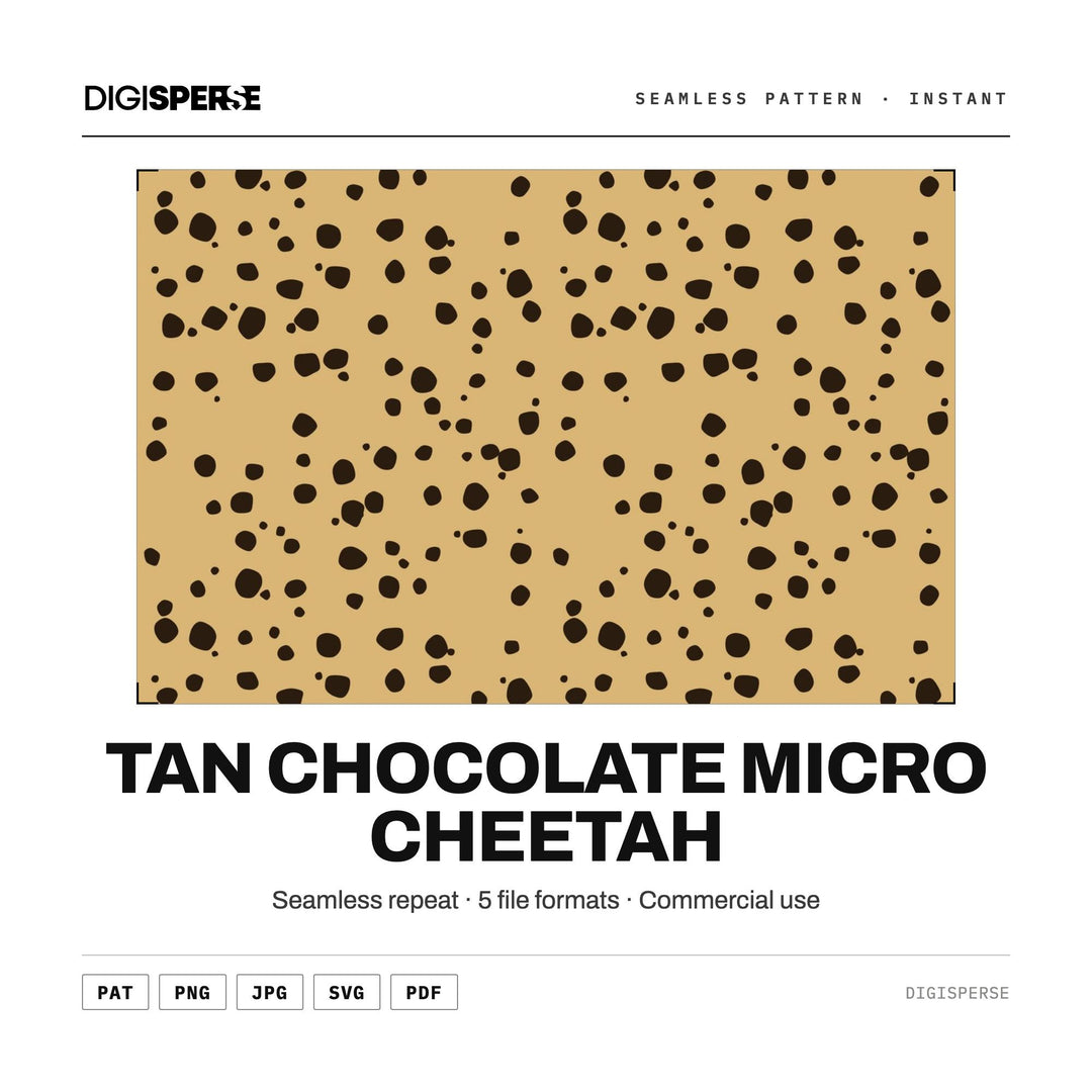 Seamless Pattern | Tan Chocolate Micro Cheetah | Digital Paper Fabric Wallpaper