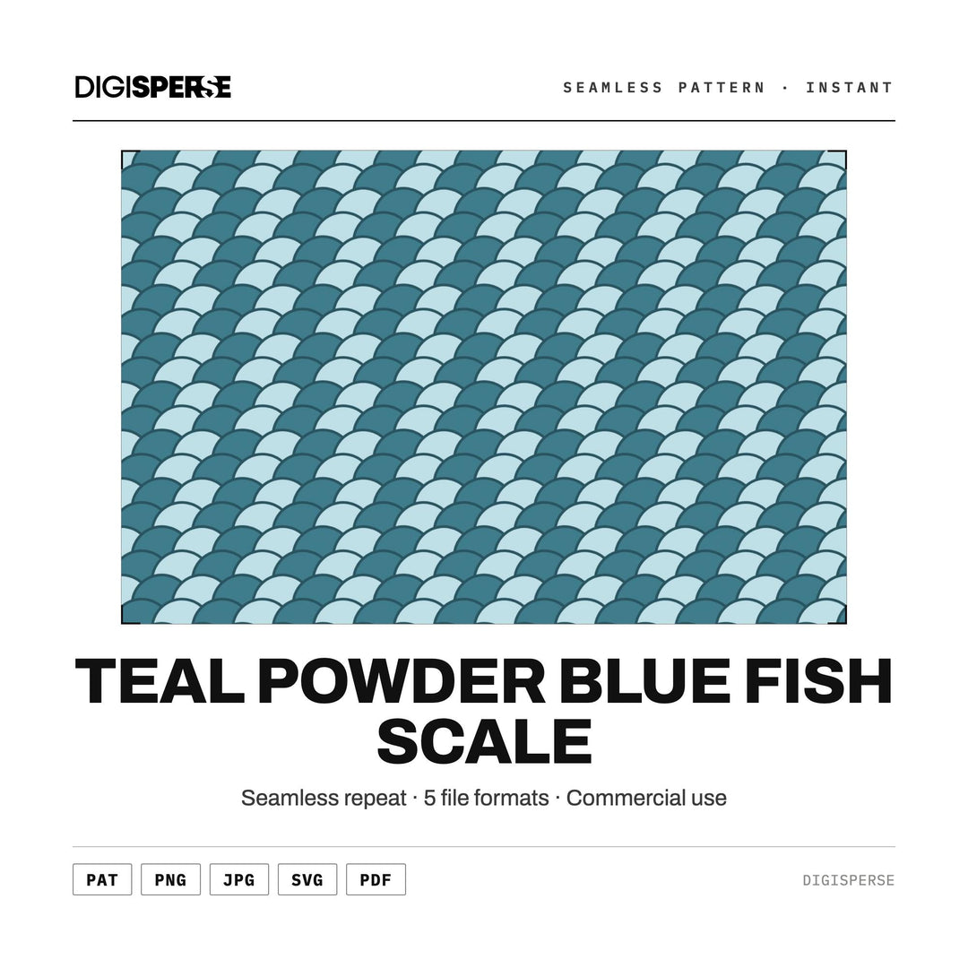 Seamless Digital Paper | Teal Powder Blue Fish Scale | Fabric Wallpaper