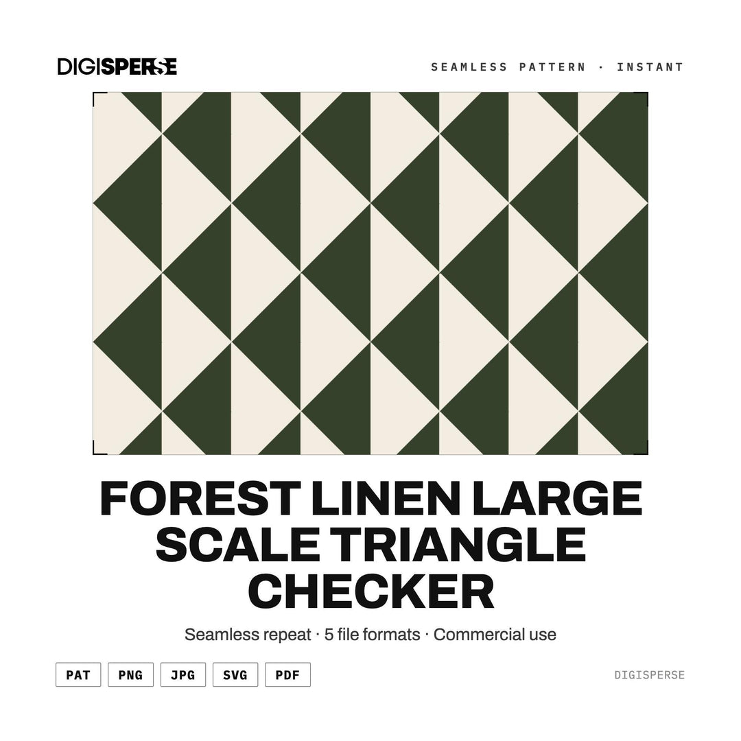 Seamless Pattern Svg | Forest Linen Large Scale Triangle Checker | Digital Paper Fabric Wallpaper