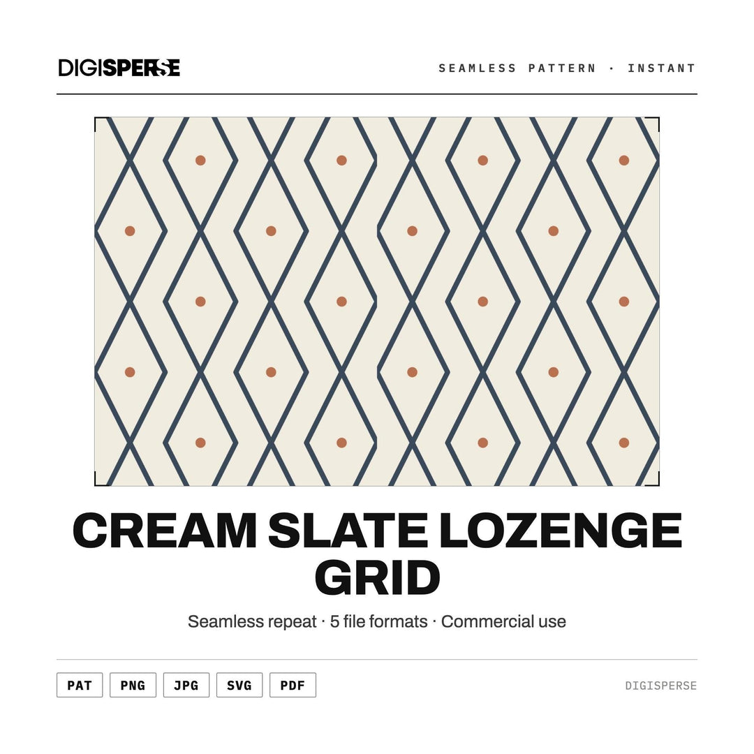 Seamless Pattern Svg | Cream Slate Lozenge Grid | Digital Paper Fabric Wallpaper