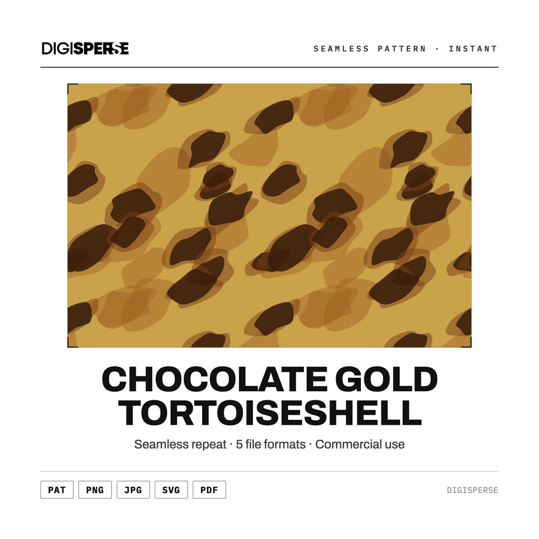 Seamless Pattern | Chocolate Gold Tortoiseshell | Digital Paper Fabric Wallpaper | PNG SVG PDF