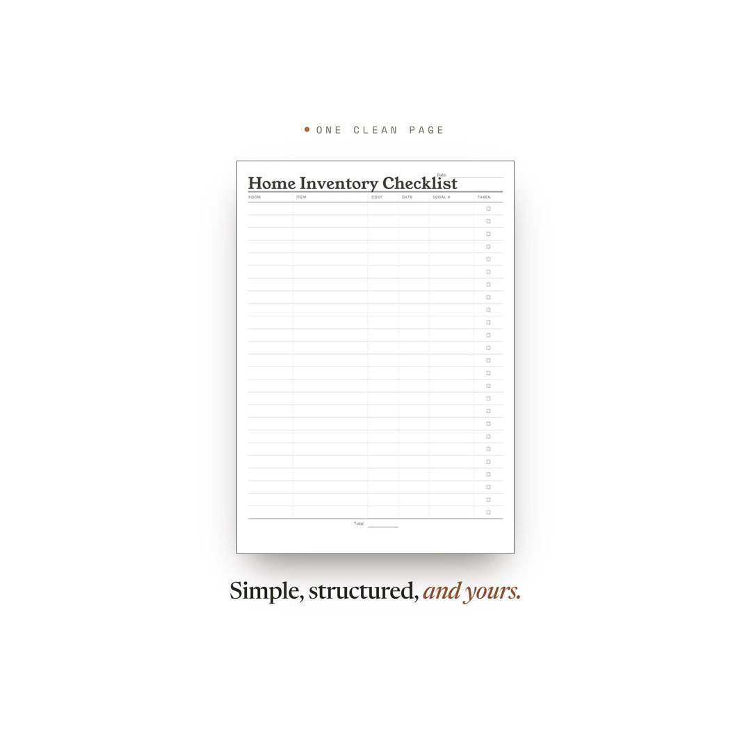 Life Admin Printable | Home Inventory Checklist | GoodNotes + iPad PDF | Instant Download