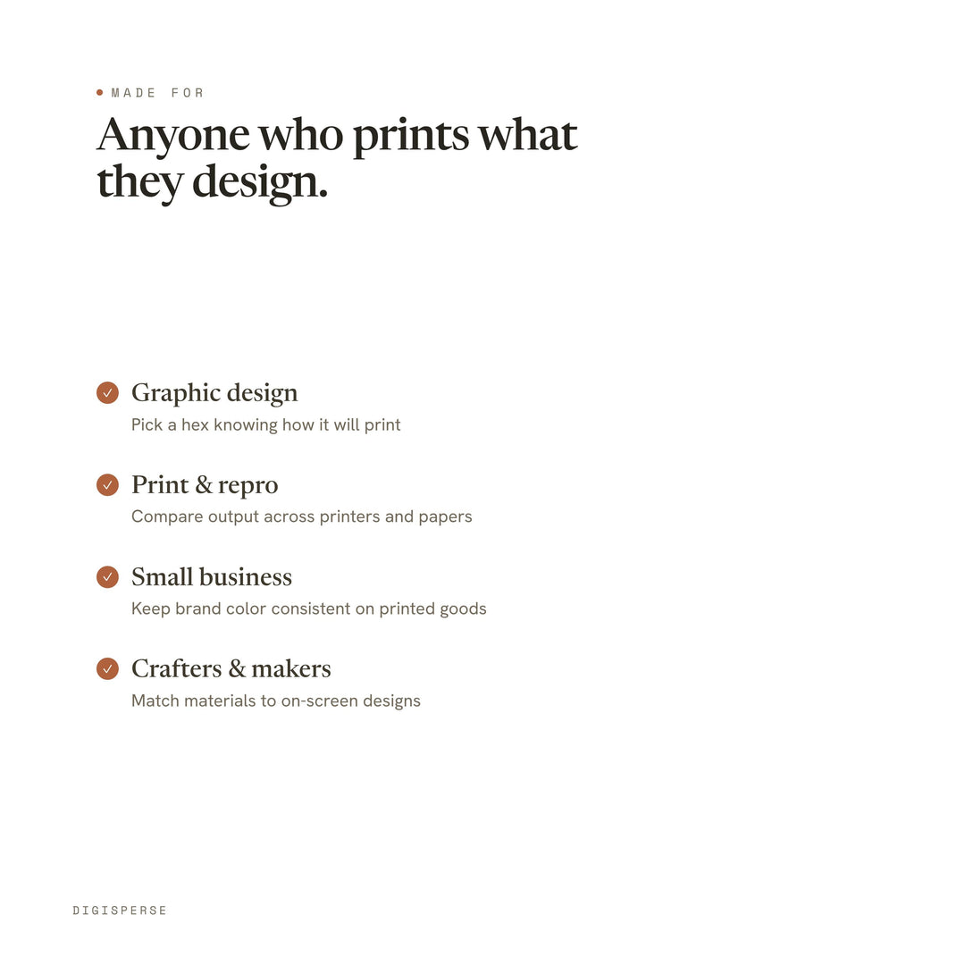 For graphic design, print, small business and crafters
