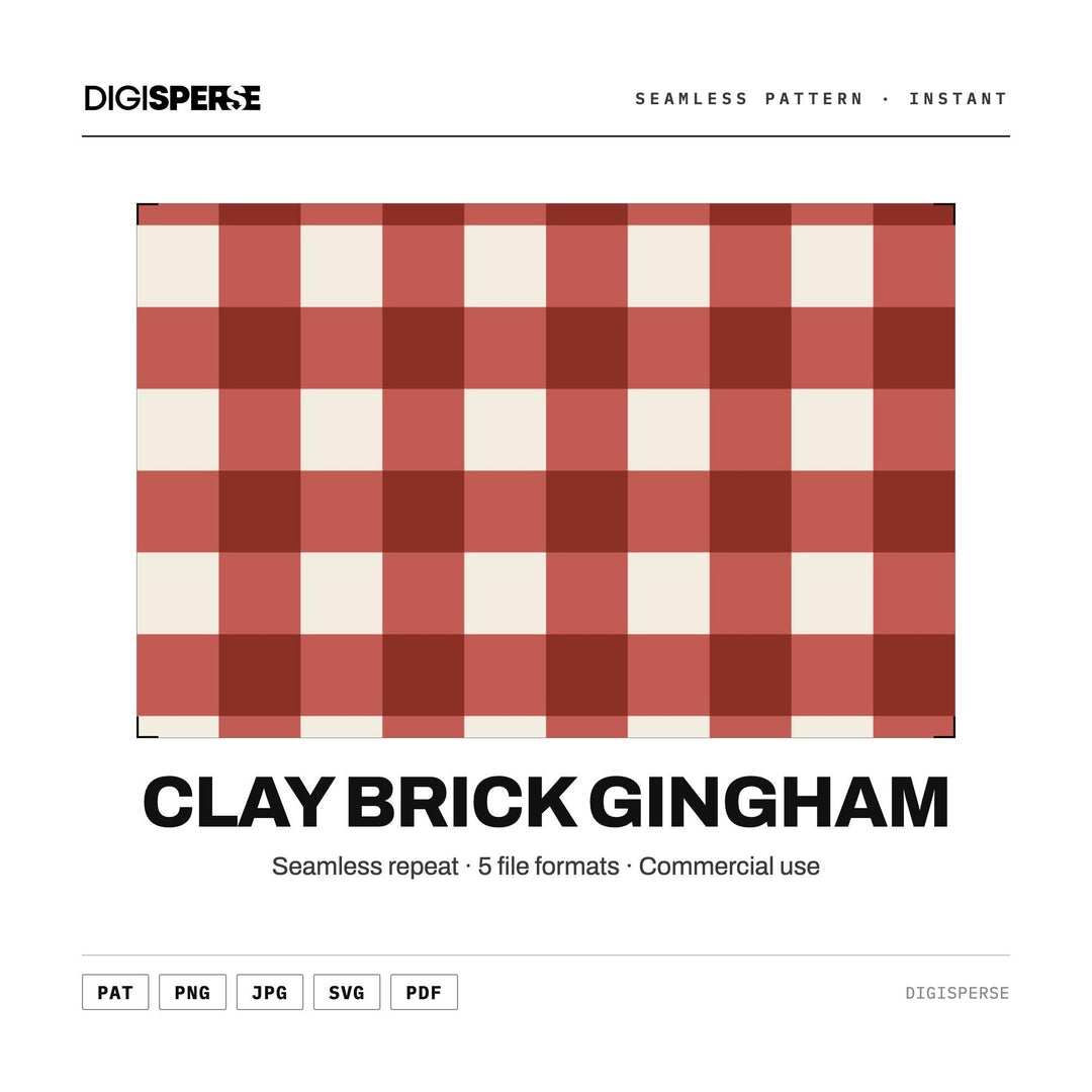 Seamless Pattern | Clay Brick Gingham | Digital Paper Fabric Wallpaper | PNG SVG PDF