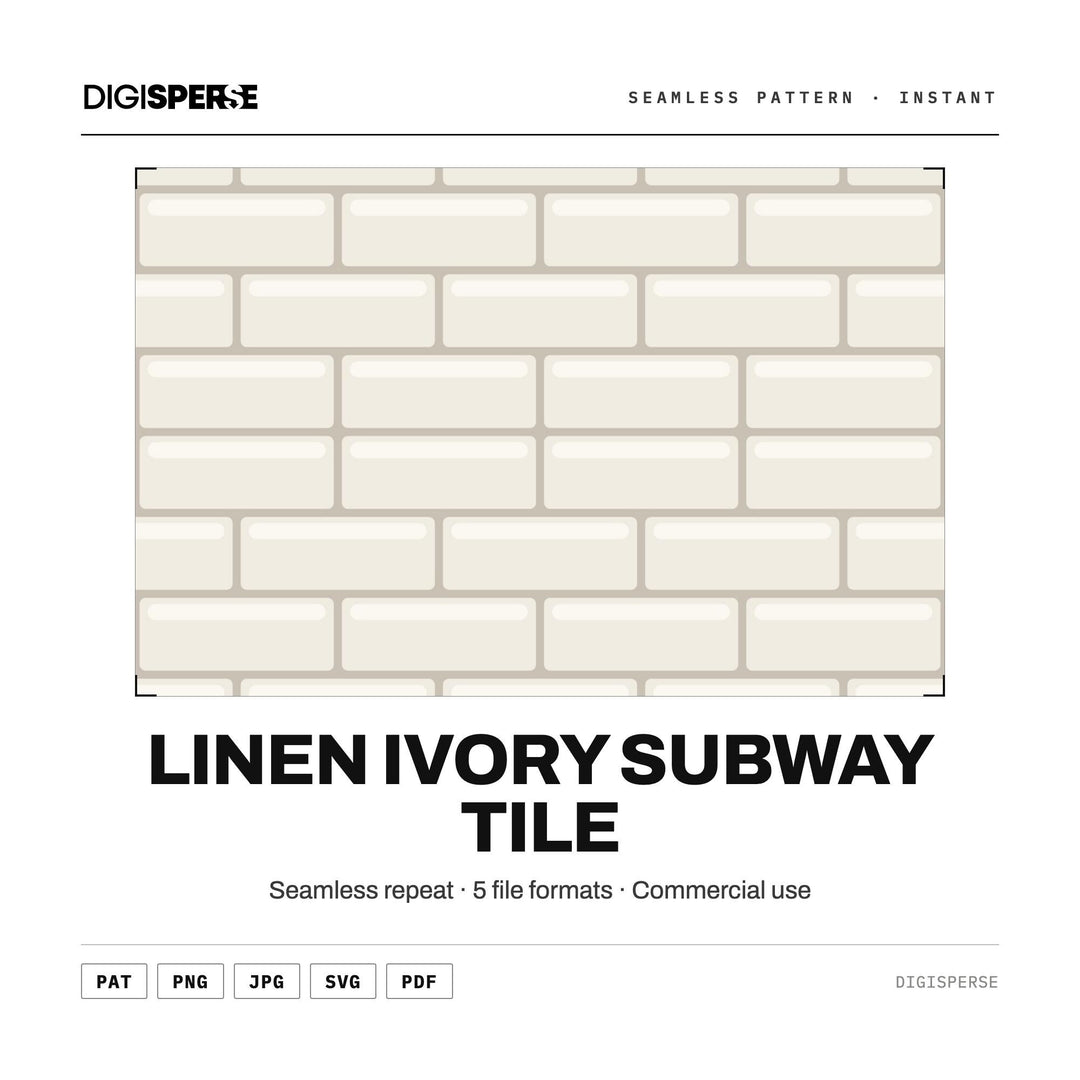 Surface Pattern Design | Linen Ivory Subway Tile | Digital Paper Fabric Wallpaper