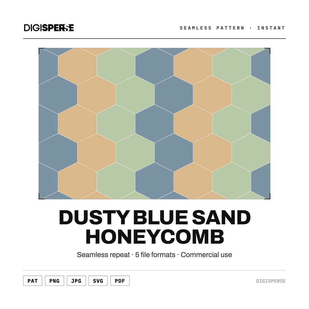 Wallpaper Pattern | Dusty Blue Sand Honeycomb Digital Paper | PNG SVG PDF
