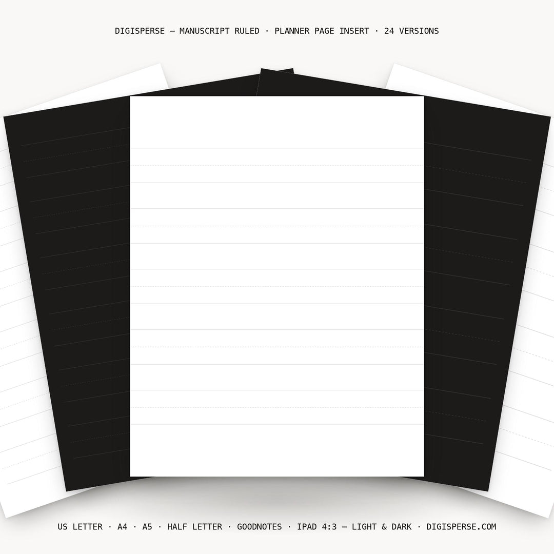 Manuscript Ruled printable planner insert — main preview